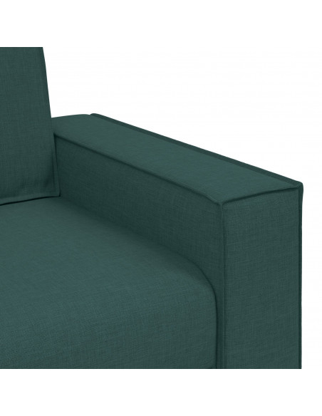 Divano Grigio Chiaro 59 cm Tessuto Verde scuro Poliestere, Legno