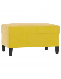 Set di Divani 4 pz con Cuscini Giallo in Velluto