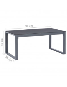 Tavolino da Caffè 90x50x40 cm in Alluminio