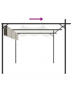 Pergola con Tetto Retrattile Crema 295x292x230 cm