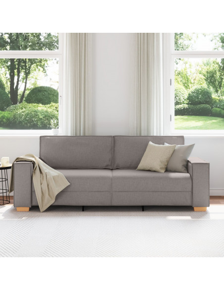 Poltrona Divano Grigia Chiara 59 cm Tessuto Taupe