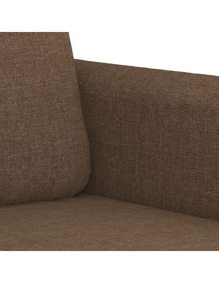 Set di Divani 3 pz con Cuscini Marrone in Tessuto