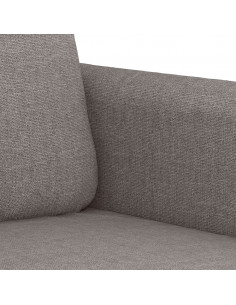 Set di Divani 3 pz con Cuscini Tortora in Tessuto