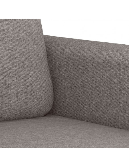 Set di Divani 3 pz con Cuscini Tortora in Tessuto