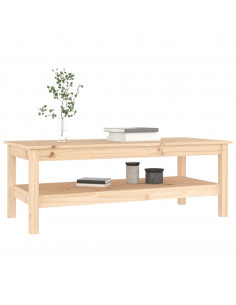 Tavolino da Salotto 110x50x40 cm in Legno Massello di Pino