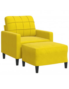 Poltrona con Poggiapiedi Giallo 60 cm in Velluto