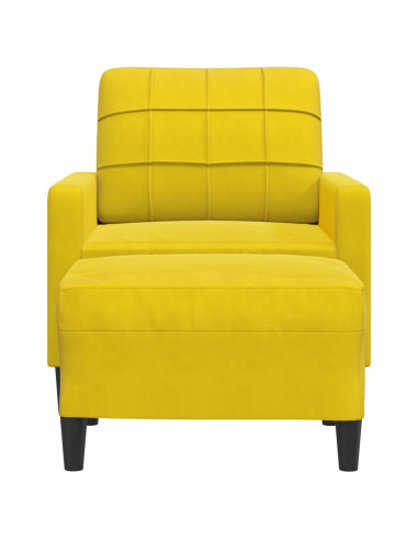 Poltrona con Poggiapiedi Giallo 60 cm in Velluto