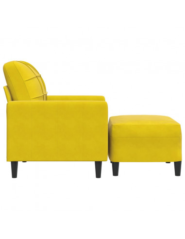 Poltrona con Poggiapiedi Giallo 60 cm in Velluto
