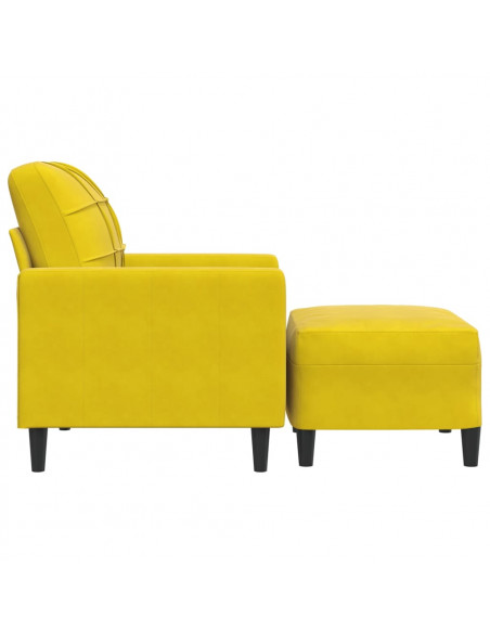 Poltrona con Poggiapiedi Giallo 60 cm in Velluto