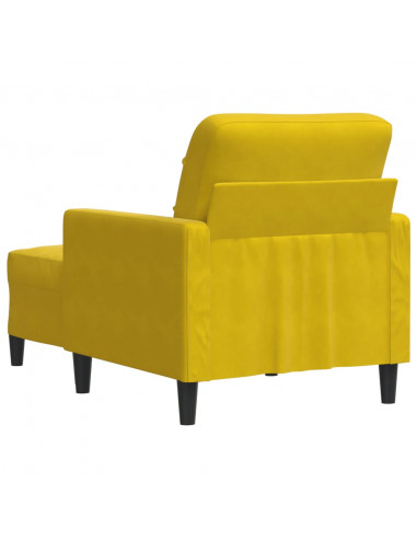 Poltrona con Poggiapiedi Giallo 60 cm in Velluto