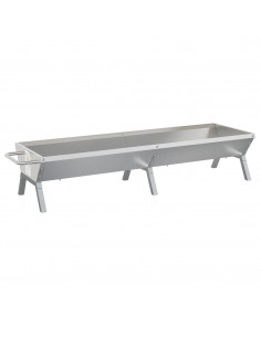 Vassoio per Barbecue Argento 158x42x31 cm Acciaio Inox 2