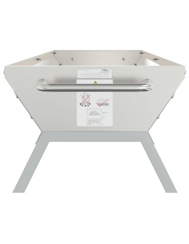 Vassoio per Barbecue Argento 158x42x31 cm Acciaio Inox