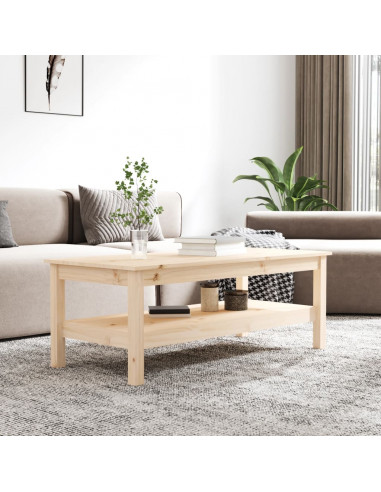 Tavolino da Salotto 110x50x40 cm in Legno Massello di Pino