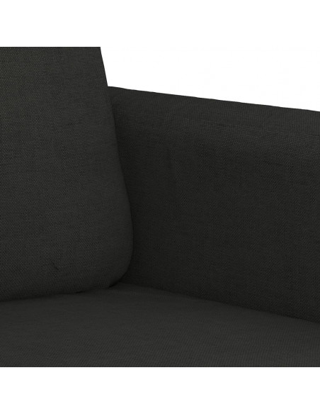 Set Divani 4 pz con Cuscini Nero in Tessuto