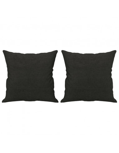 Set Divani 4 pz con Cuscini Nero in Tessuto