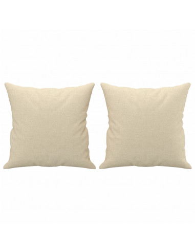 Set Divani 4 pz con Cuscini Crema in Tessuto