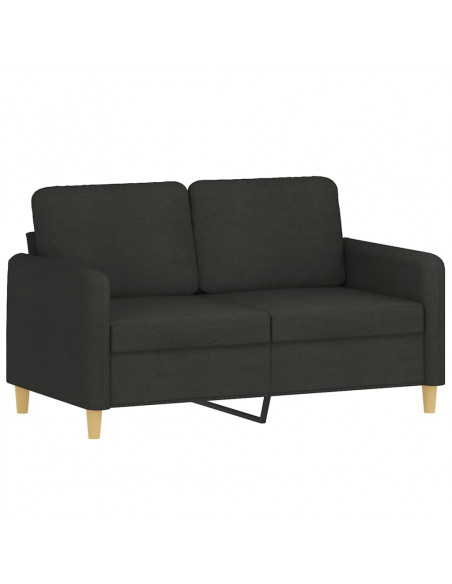 Set di Divani 4 pz con Cuscini Nero in Tessuto