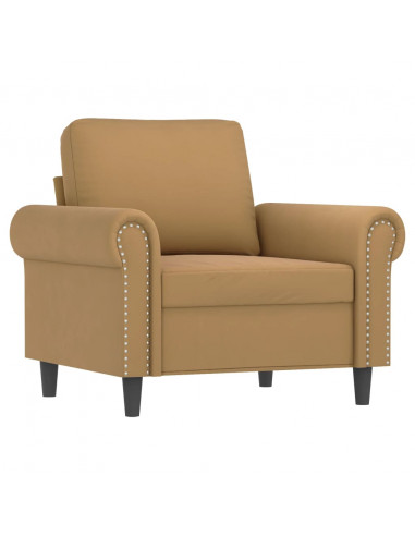 Set di Divani 4 pz con Cuscini Marrone in Velluto