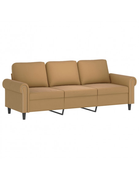 Set di Divani 4 pz con Cuscini Marrone in Velluto