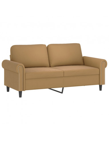 Set di Divani 3 pz con Cuscini Marrone in Velluto