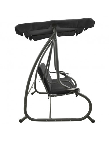 Panchina a Dondolo da Giardino con Baldacchino Antracite