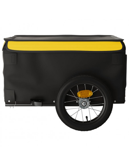 Rimorchio da Bici Nero e Giallo 30 kg in Ferro