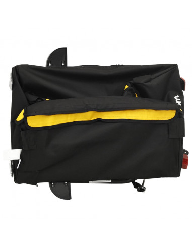 Rimorchio da Bici Nero e Giallo 30 kg in Ferro