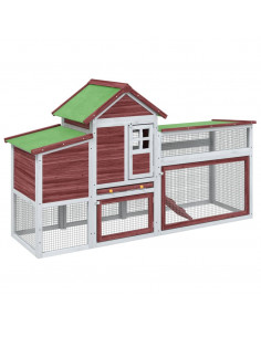 Pollaio Moka 186,5x58,5x113 cm in Legno Massello di Pino