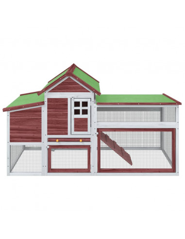 Pollaio Moka 186,5x58,5x113 cm in Legno Massello di Pino