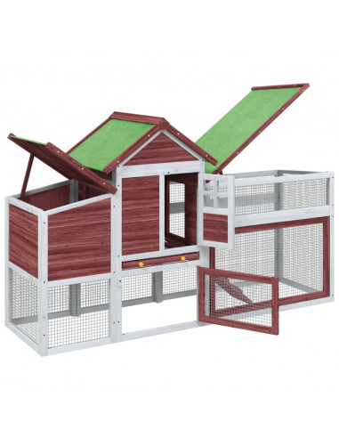 Pollaio Moka 186,5x58,5x113 cm in Legno Massello di Pino