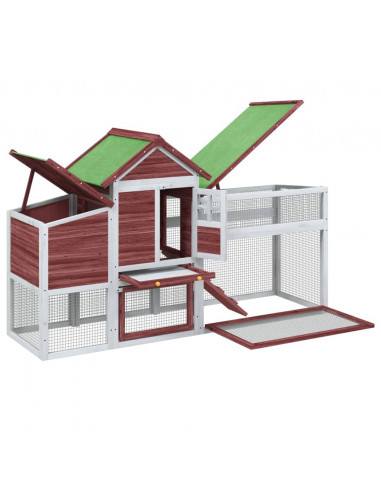 Pollaio Moka 186,5x58,5x113 cm in Legno Massello di Pino