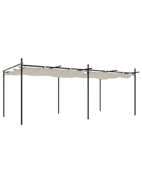 Pergola con Tetto Retrattile Crema 589x292x230 cm