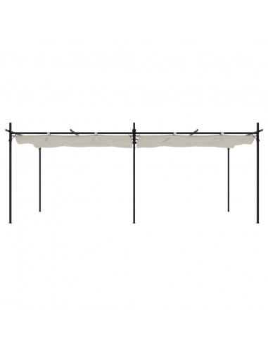 Pergola con Tetto Retrattile Crema 589x292x230 cm