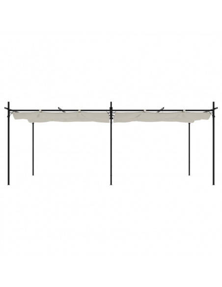 Pergola con Tetto Retrattile Crema 589x292x230 cm