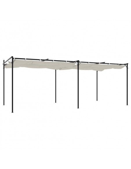 Pergola con Tetto Retrattile Crema 589x292x230 cm