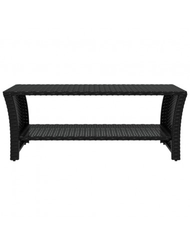 Tavolino Nero 100x50x40 cm in Polyrattan