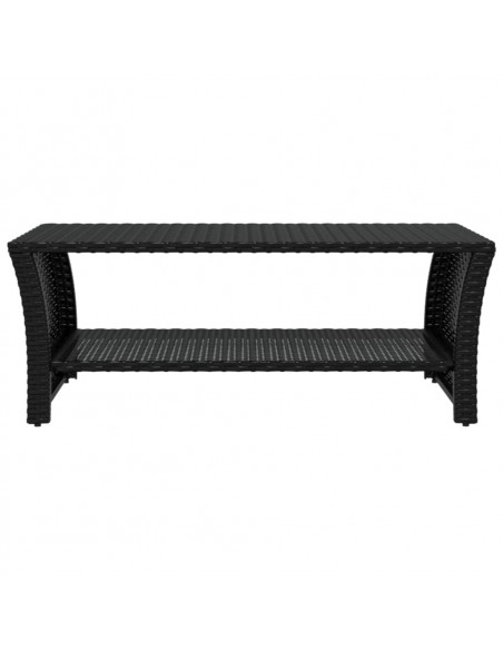 Tavolino Nero 100x50x40 cm in Polyrattan