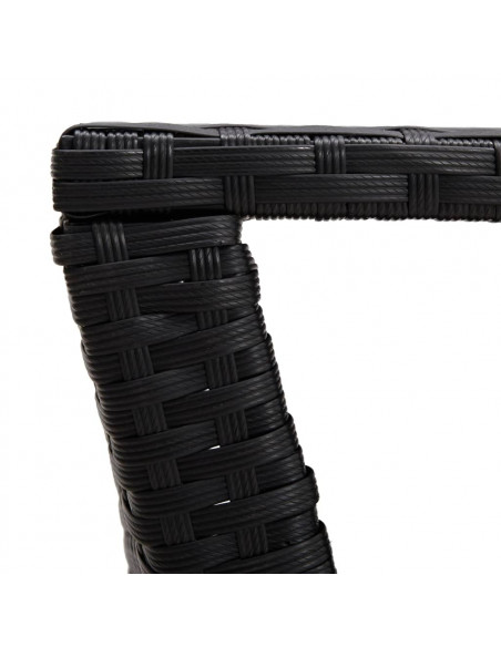 Tavolino Nero 100x50x40 cm in Polyrattan