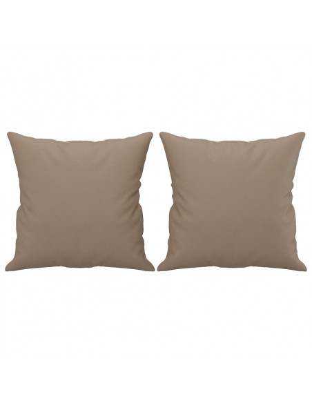 Set di Divani 3 pz con Cuscini Cappuccino in Similpelle