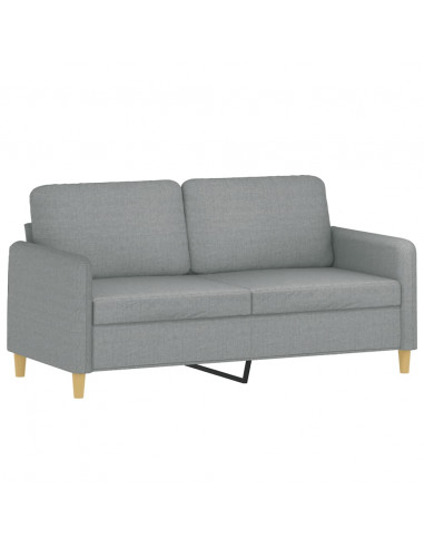 Set di Divani 3 pz con Cuscini Grigio Chiaro in Tessuto