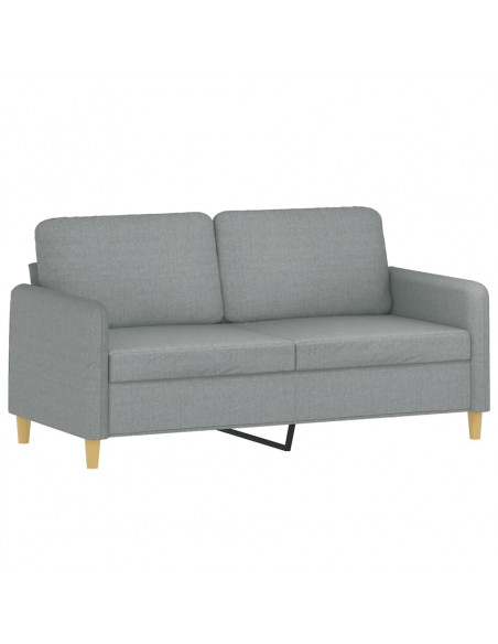 Set di Divani 3 pz con Cuscini Grigio Chiaro in Tessuto