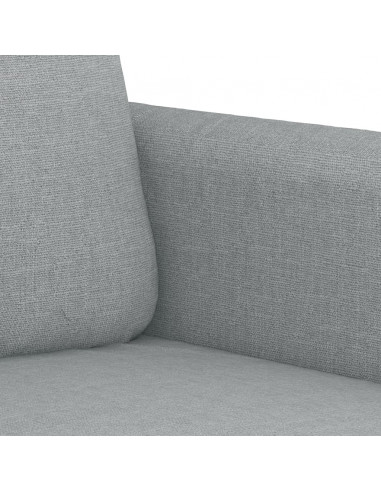 Set di Divani 3 pz con Cuscini Grigio Chiaro in Tessuto