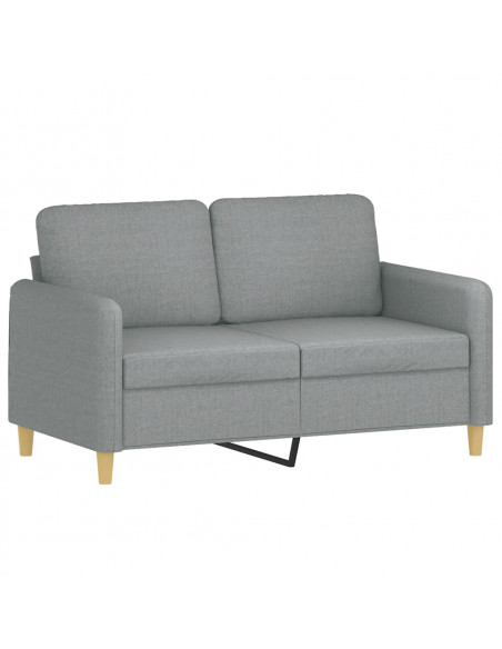 Set Divani 3 pz con Cuscini Grigio Chiaro in Tessuto