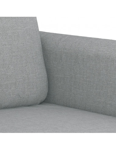 Set Divani 3 pz con Cuscini Grigio Chiaro in Tessuto