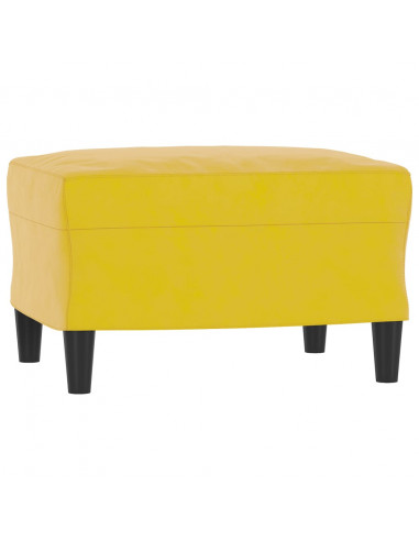 Set di Divani 3 pz con Cuscini Giallo in Velluto