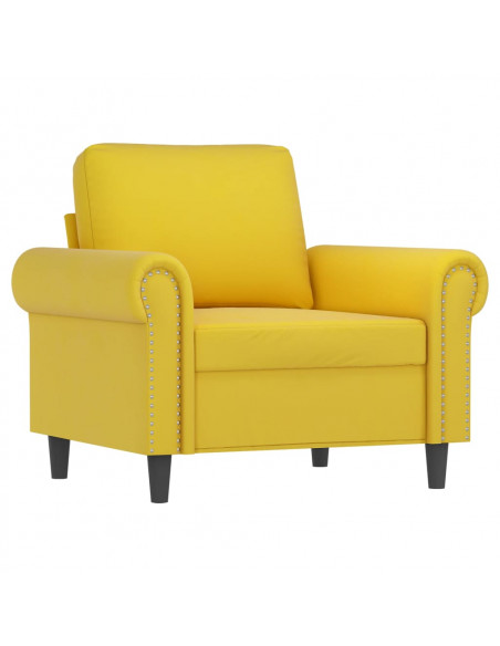 Set di Divani 4 pz con Cuscini giallo in Velluto