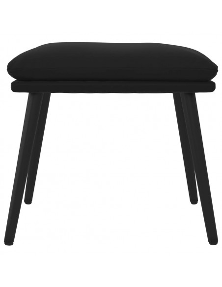 Poggiapiedi Nero 45x29,5x35 cm in Velluto