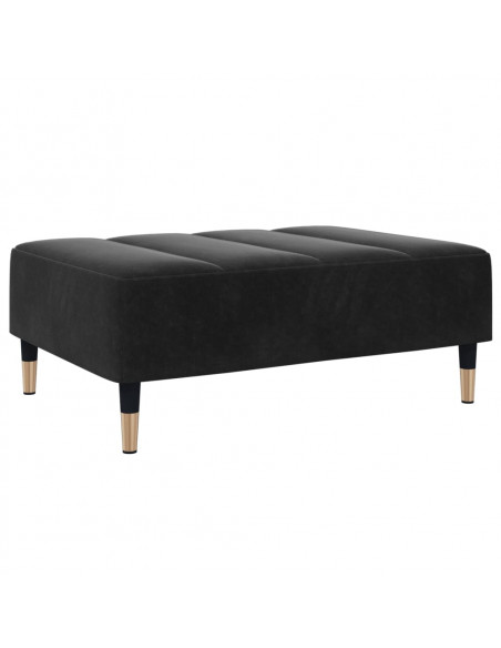 Poggiapiedi Nero 77x55x31 cm in Velluto