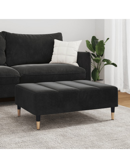 Poggiapiedi Nero 77x55x31 cm in Velluto