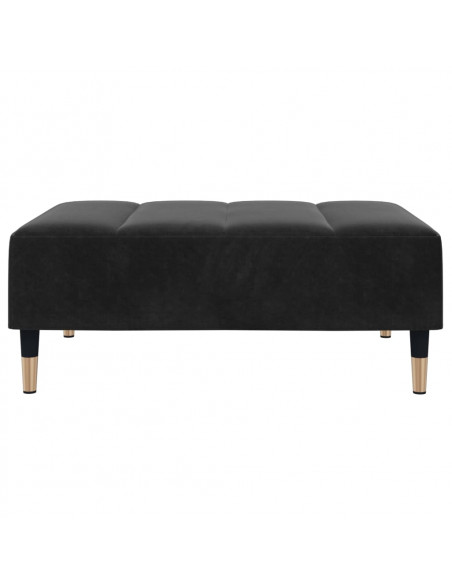Poggiapiedi Nero 77x55x31 cm in Velluto